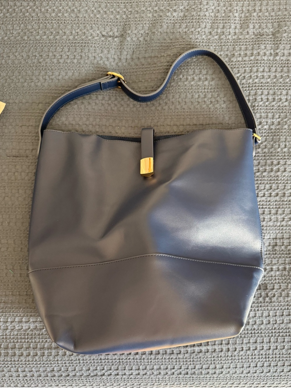 Old Navy Navy Shoulder Bag with Gold Accent